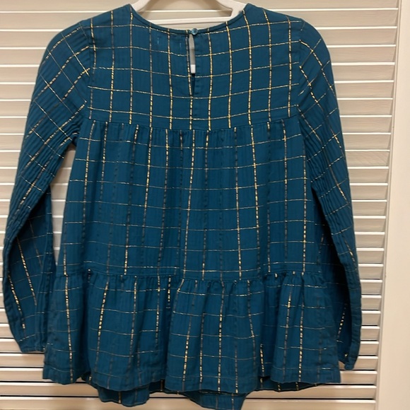 Cat & Jack Gold Metallic Thread Top in Forest Green, Size XL (14-16), EUC - Picture 10 of 15